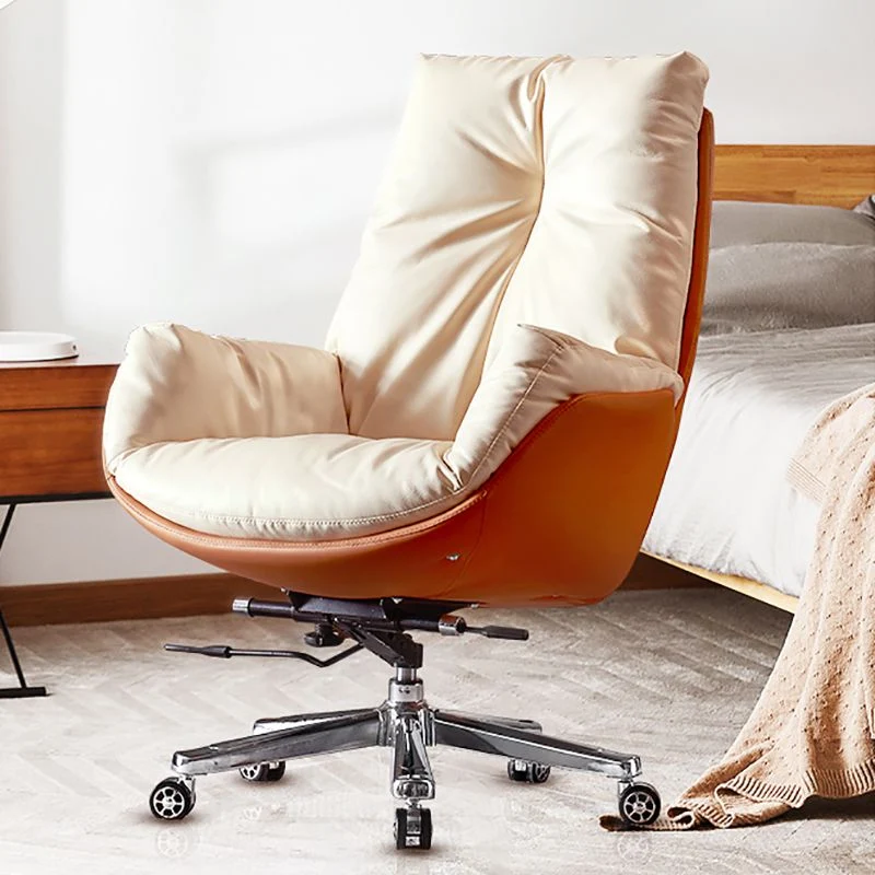 Chaise de bureau coulissante moderne, sans accoudoirs, hauteur de siège réglable, avec roulettes Clearhalo