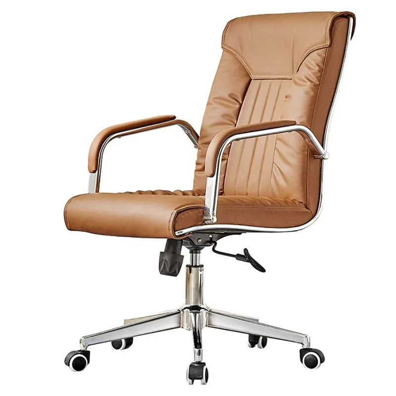 Chaise de bureau en cuir moderne avec accoudoir fixe en acier, pour le bureau à domicile Clearhalo