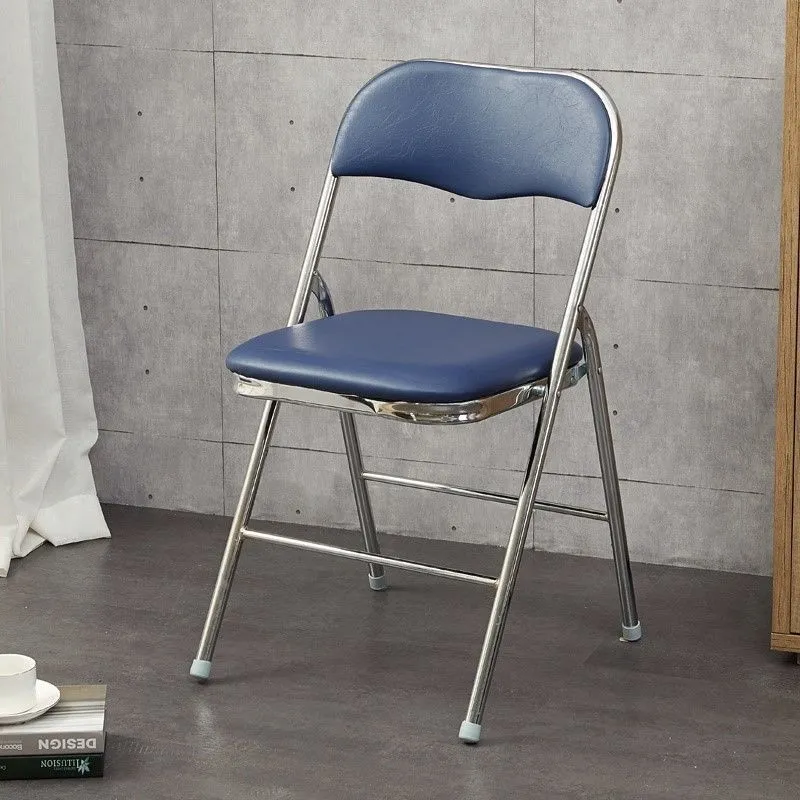 Chaise de bureau en cuir moderne avec dossier moyen, chaise de bureau sans roues Clearhalo