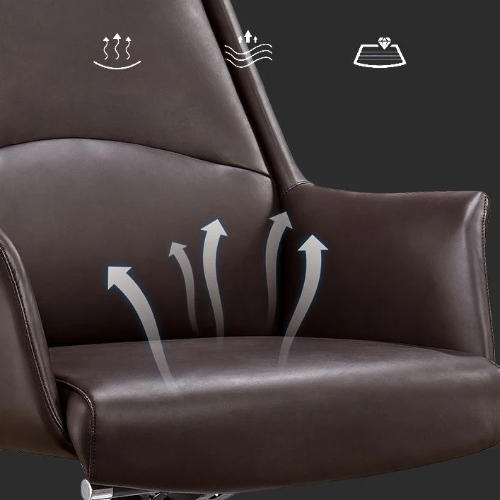 Chaise de bureau en cuir sans bras moderne aucune chaise de bureau ergonomique pénible Clearhalo