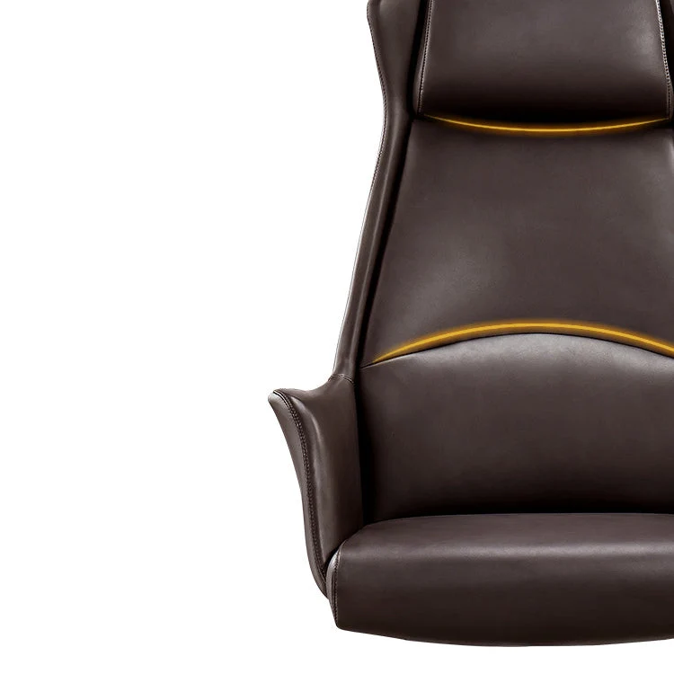 Chaise de bureau en cuir sans bras moderne aucune chaise de bureau ergonomique pénible Clearhalo