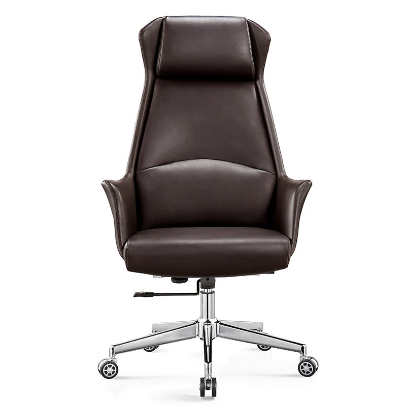 Chaise de bureau en cuir sans bras moderne aucune chaise de bureau ergonomique pénible Clearhalo