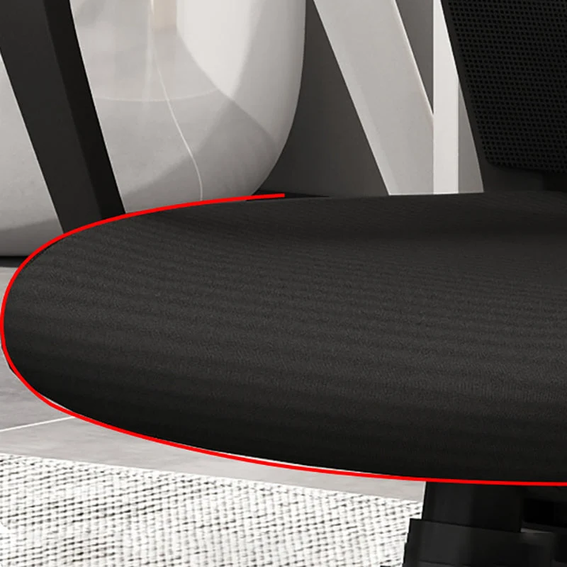 Chaise de bureau à domicile avec dossier moyen, cadre noir, chaise de conférence moderne Clearhalo
