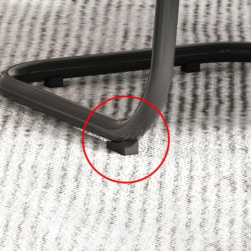 Chaise de bureau à domicile avec dossier moyen, cadre noir, chaise de conférence moderne Clearhalo