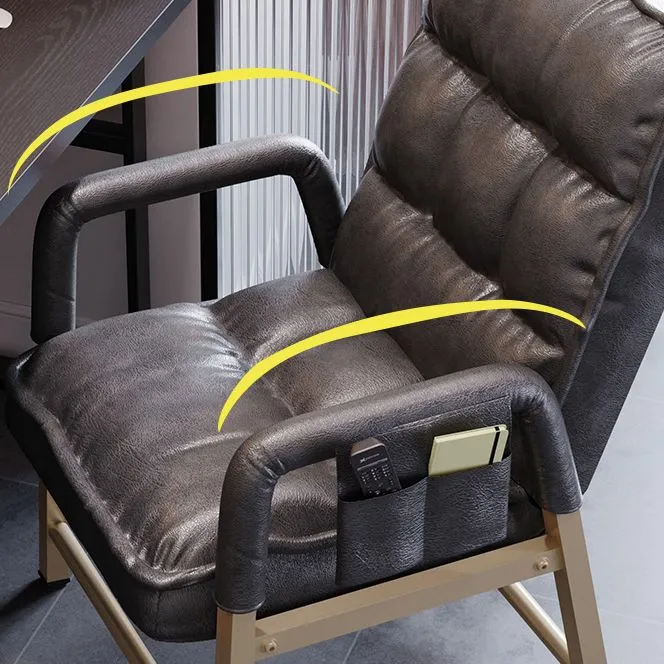 Chaise de bureau à domicile avec dossier moyen, chaise de bureau moderne à hauteur réglable Clearhalo