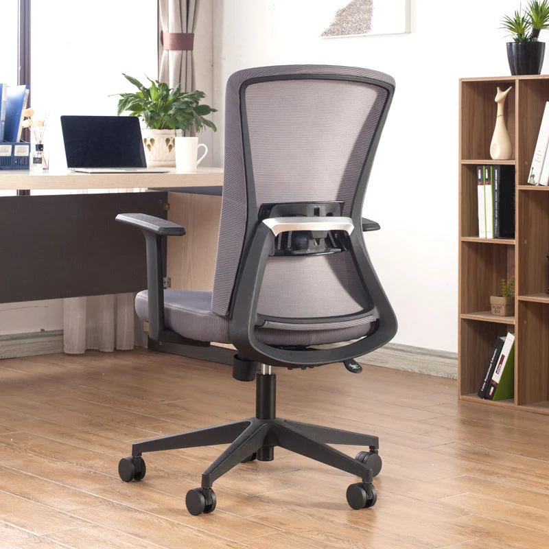 Chaise de bureau à domicile à dossier haut, chaise de travail pivotante et réglable en hauteur Clearhalo