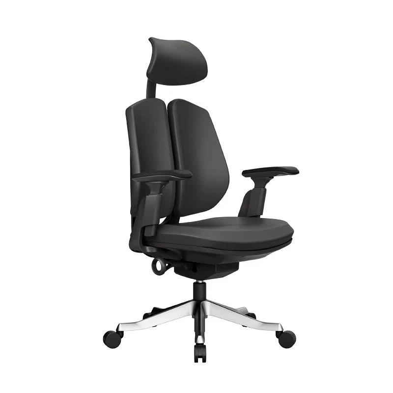 Chaise de bureau à domicile ergonomique moderne, chaise pivotante à bras réglables Clearhalo