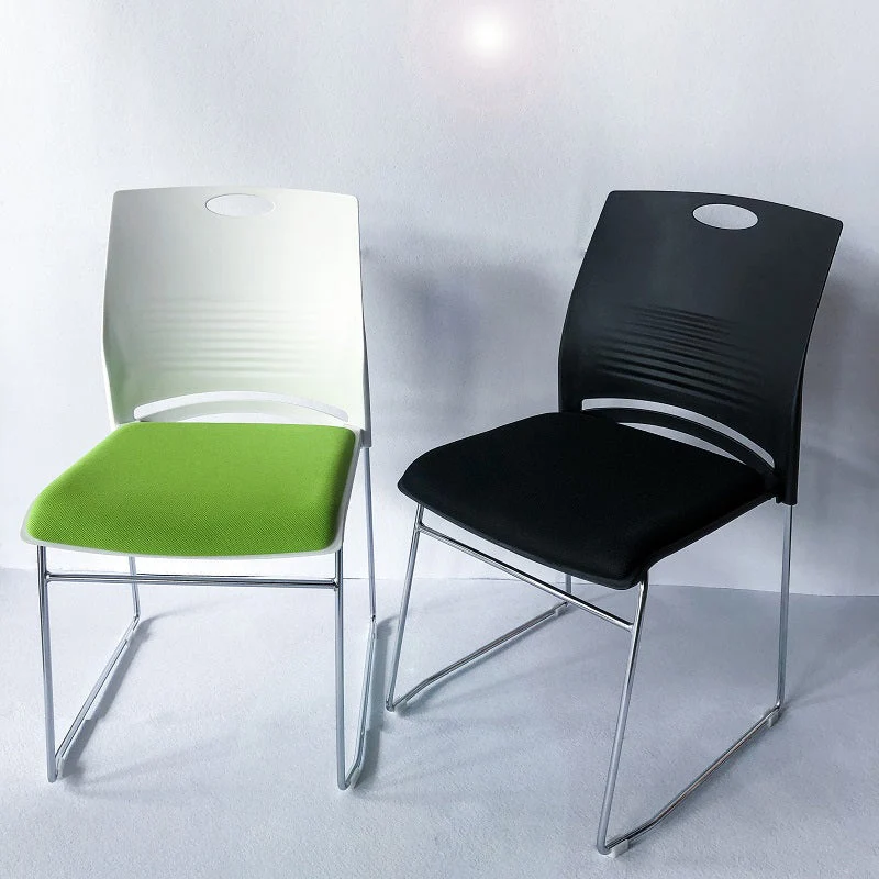 Chaise de bureau à domicile sans accoudoirs, chaise de travail moderne à dossier moyen, sans roues Clearhalo