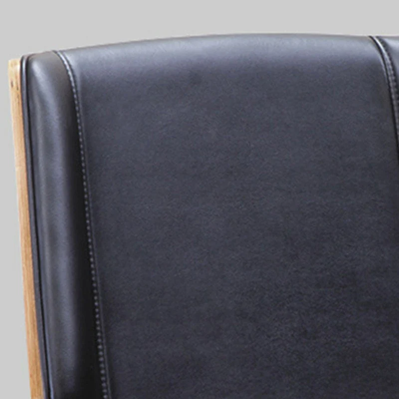 Chaise de bureau à dossier bas, cadre en métal moderne, chaise de travail en cuir avec roulettes Clearhalo