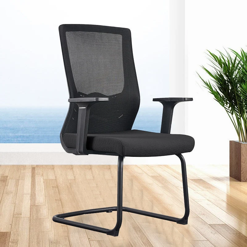 Chaise de bureau à dossier haut avec accoudoirs à cadre chromé contemporain Clearhalo