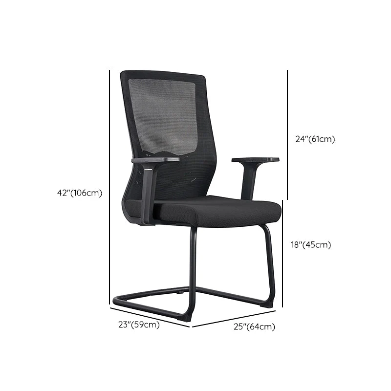 Chaise de bureau à dossier haut avec accoudoirs à cadre chromé contemporain Clearhalo