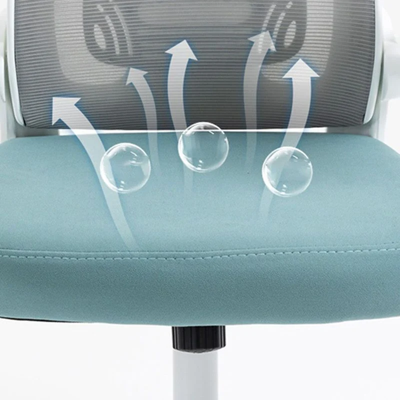 Chaise de bureau à dossier haut/moyen, chaise de bureau en maille grise avec roulettes Clearhalo