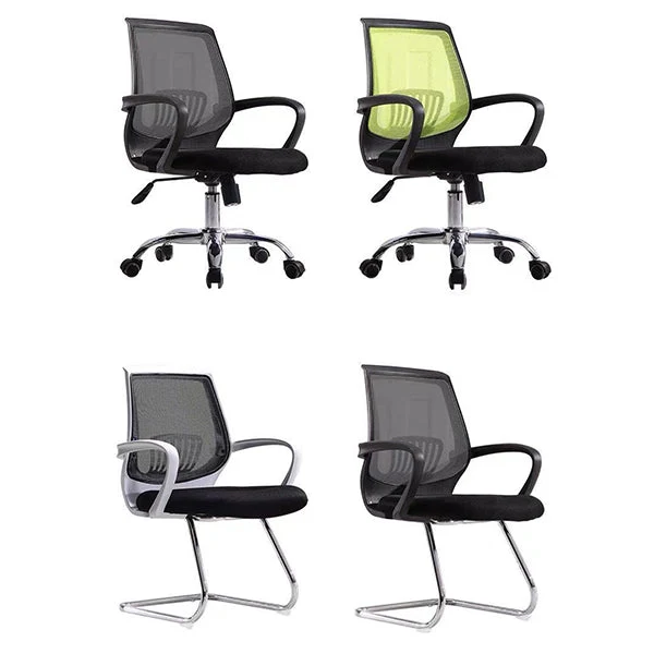 Chaise de bureau à dossier moyen, accoudoirs ergonomiques contemporains inclus, chaise de bureau Clearhalo