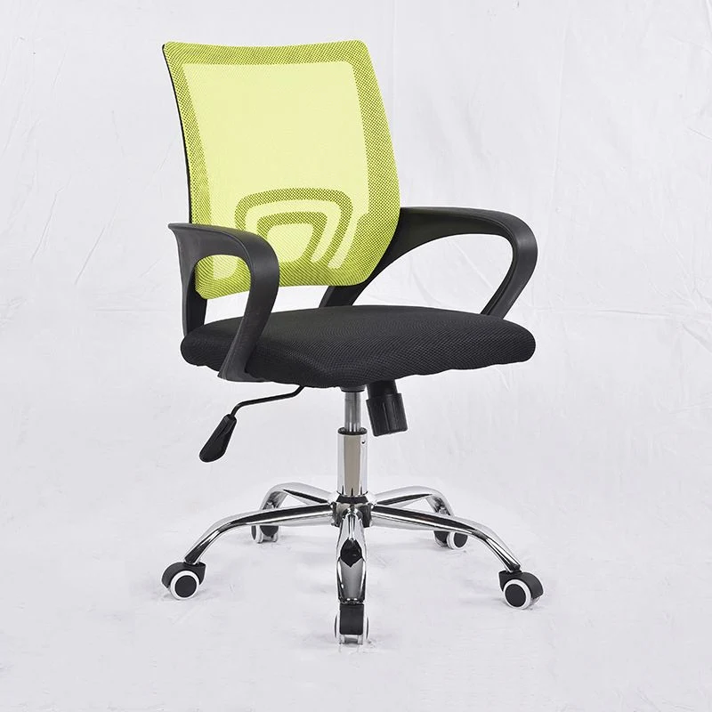 Chaise de bureau à dossier moyen avec coussin en maille et éponge, fauteuil à accoudoirs fixes Clearhalo