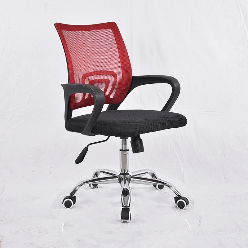 Chaise de bureau à dossier moyen avec coussin en maille et éponge, fauteuil à accoudoirs fixes Clearhalo