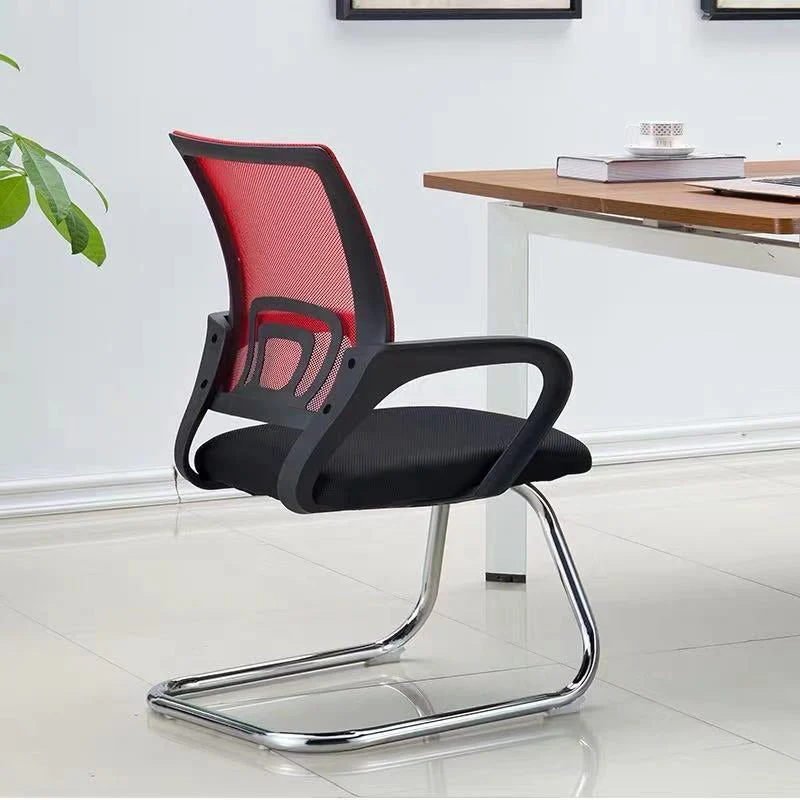 Chaise de bureau à dossier moyen avec coussin en éponge, bras fixe, pieds en métal Clearhalo
