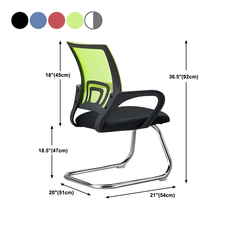Chaise de bureau à dossier moyen avec coussin en éponge, bras fixe, pieds en métal Clearhalo