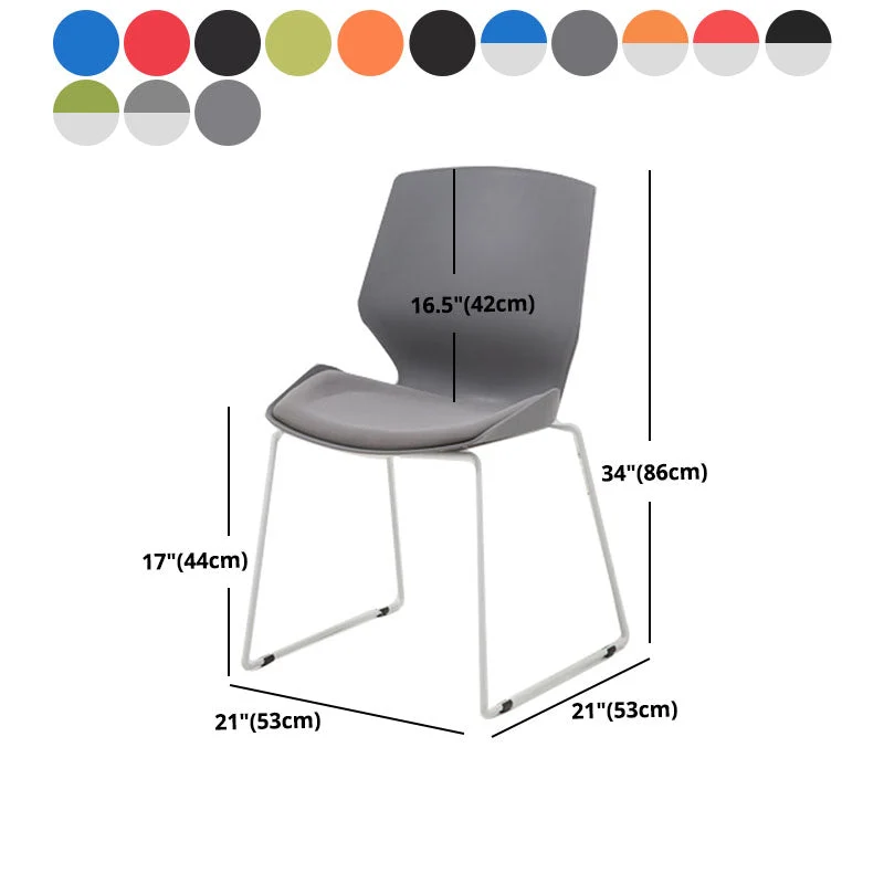 Chaise de bureau à dossier moyen avec coussin éponge, chaise de bureau à dossier en plastique Clearhalo