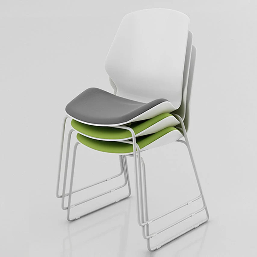 Chaise de bureau à dossier moyen avec coussin éponge, chaise de bureau à dossier en plastique Clearhalo