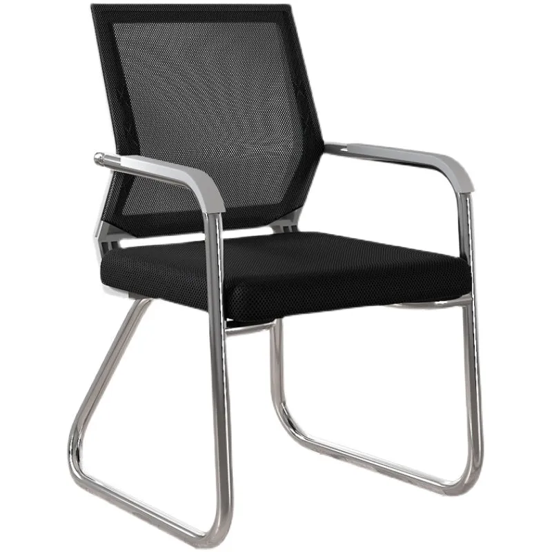 Chaise de bureau à dossier moyen, cadre en plastique, avec base luge Clearhalo
