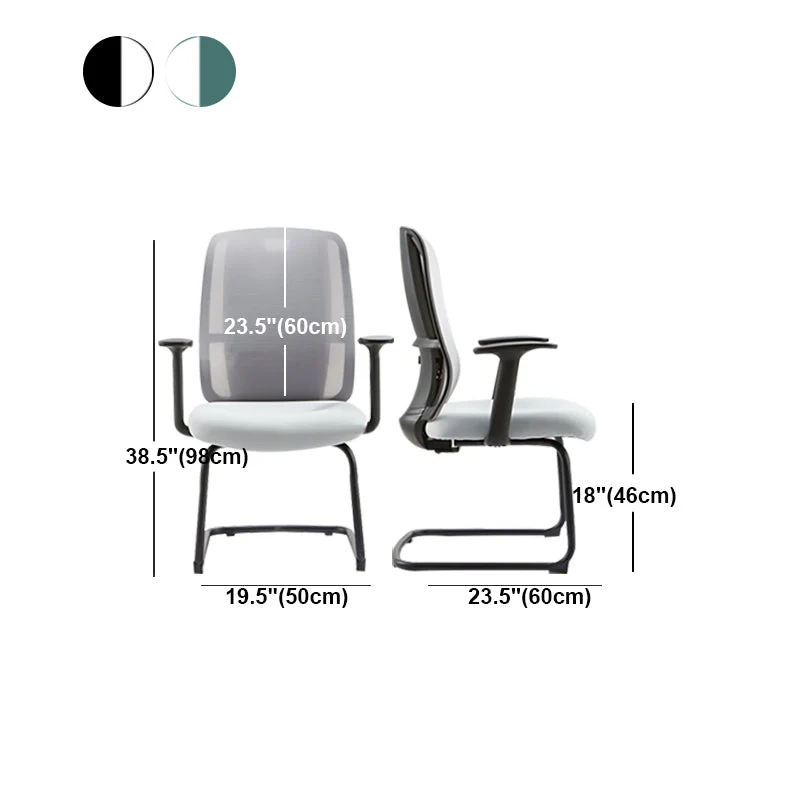 Chaise de bureau à dossier moyen Chaise de bureau contemporaine à soutien lombaire Clearhalo