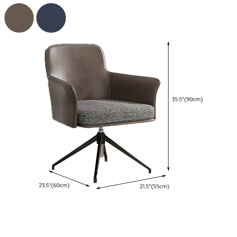 Chaise de bureau à dossier moyen, chaise de travail pivotante contemporaine Clearhalo