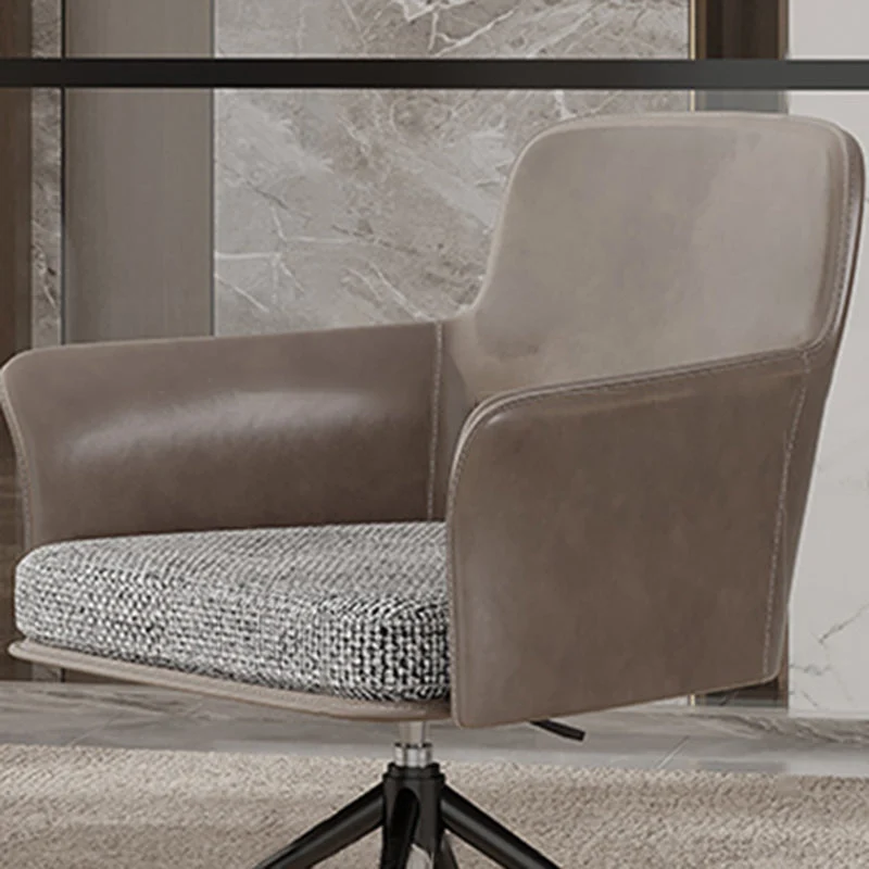 Chaise de bureau à dossier moyen, chaise de travail pivotante contemporaine Clearhalo