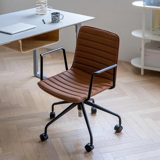 Chaise de bureau à dossier moyen, hauteur de siège réglable, chaise de bureau contemporaine Clearhalo