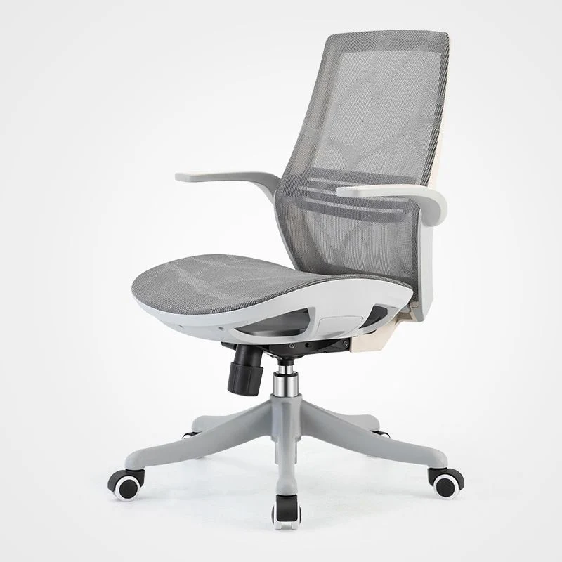 Chaise de bureau à dossier moyen en maille, chaise de bureau contemporaine à bras réglables Clearhalo