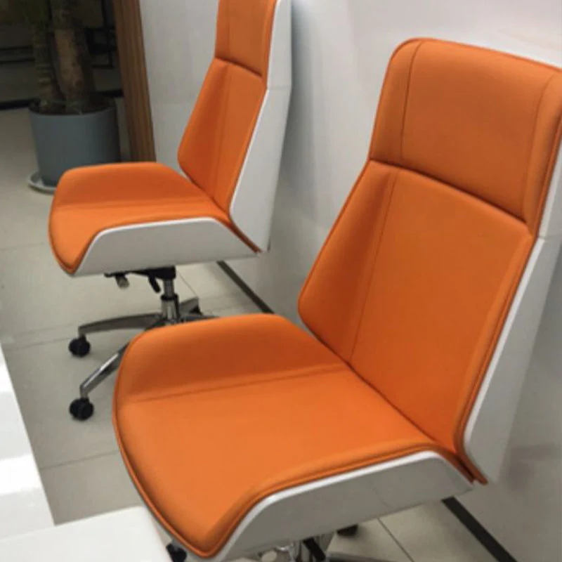 Chaise de bureau à dossier moyen/haut avec siège en cuir éponge et chaise de bureau à hauteur réglable Clearhalo