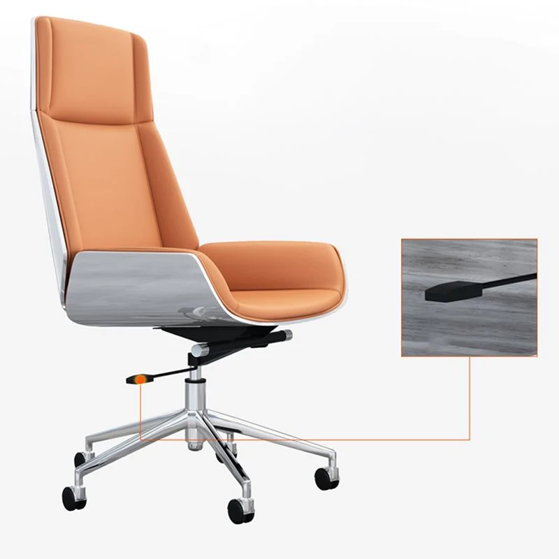 Chaise de bureau à dossier moyen/haut avec siège en cuir éponge et chaise de bureau à hauteur réglable Clearhalo
