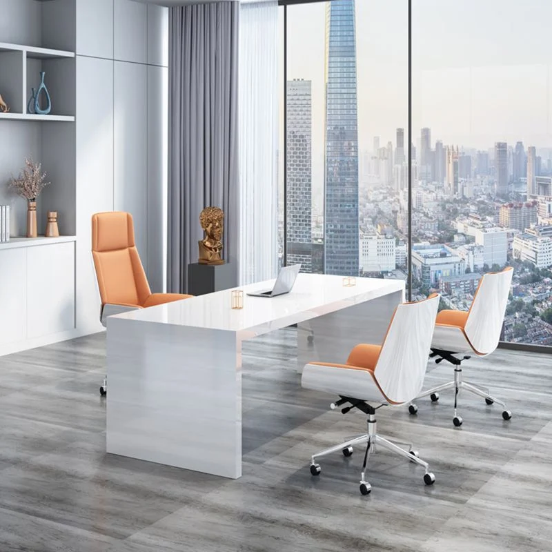 Chaise de bureau à dossier moyen/haut avec siège en cuir éponge et chaise de bureau à hauteur réglable Clearhalo