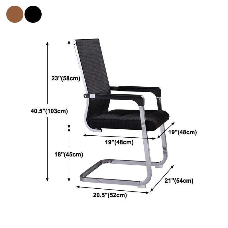 Chaise de bureau à dossier moyen/haut, fauteuil fixe avec coussin en tissu éponge Clearhalo