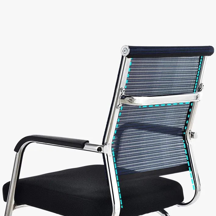 Chaise de bureau à dossier moyen/haut, fauteuil fixe avec coussin en tissu éponge Clearhalo