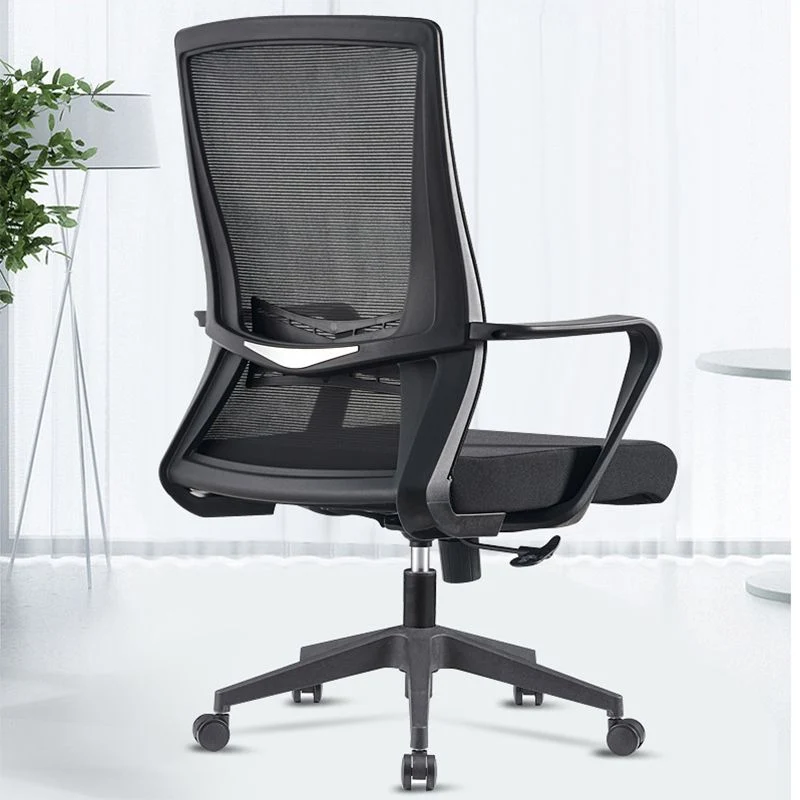 Chaise de bureau ergonomique à bras fixes, moderne et sans détresse, avec roulettes Clearhalo