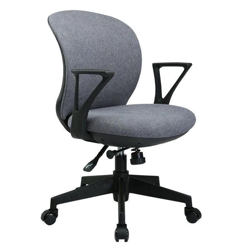 Chaise de bureau ergonomique à dossier moyen, chaise de bureau pivotante réglable avec roulettes Clearhalo