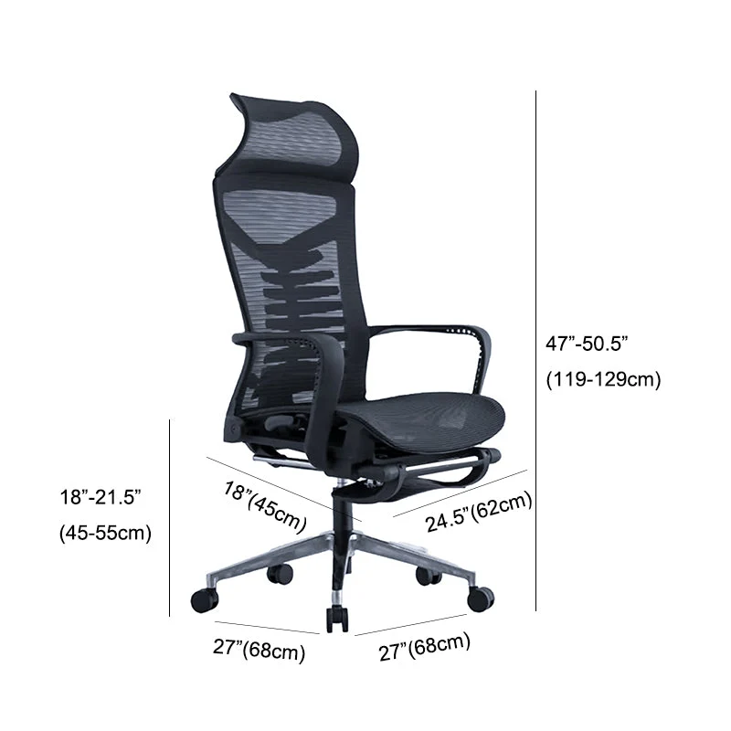 Chaise de bureau ergonomique en maille, chaise de travail en lin à dossier haut avec roulettes Clearhalo