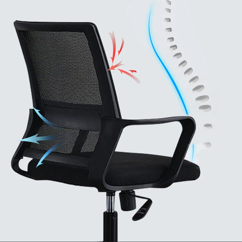 Chaise de bureau ergonomique en maille à dossier moyen, chaise de bureau à mécanisme d'inclinaison Clearhalo