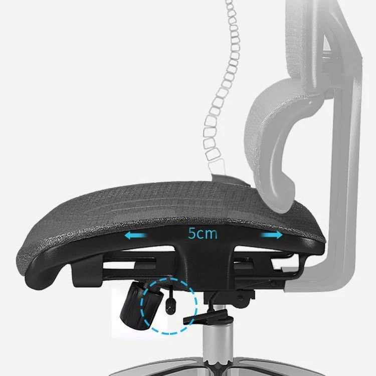 Chaise de bureau ergonomique réglable en hauteur, Support lombaire, chaise pivotante en maille pour ordinateur Clearhalo