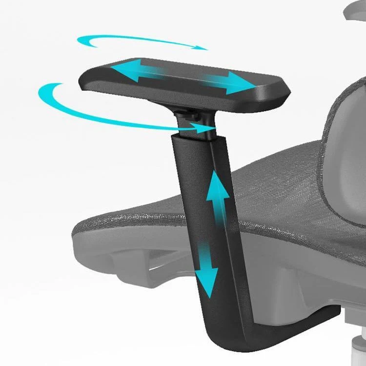 Chaise de bureau ergonomique réglable en hauteur, Support lombaire, chaise pivotante en maille pour ordinateur Clearhalo
