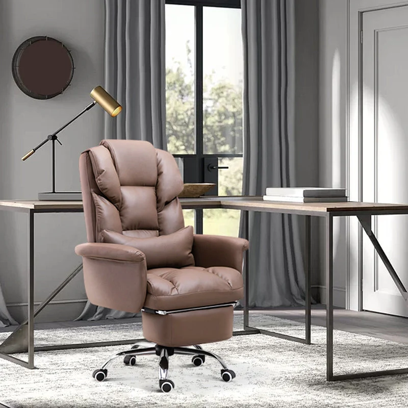 Chaise de bureau ergonomique sans accoudoirs, mécanisme d'inclinaison moderne, avec roulettes Clearhalo