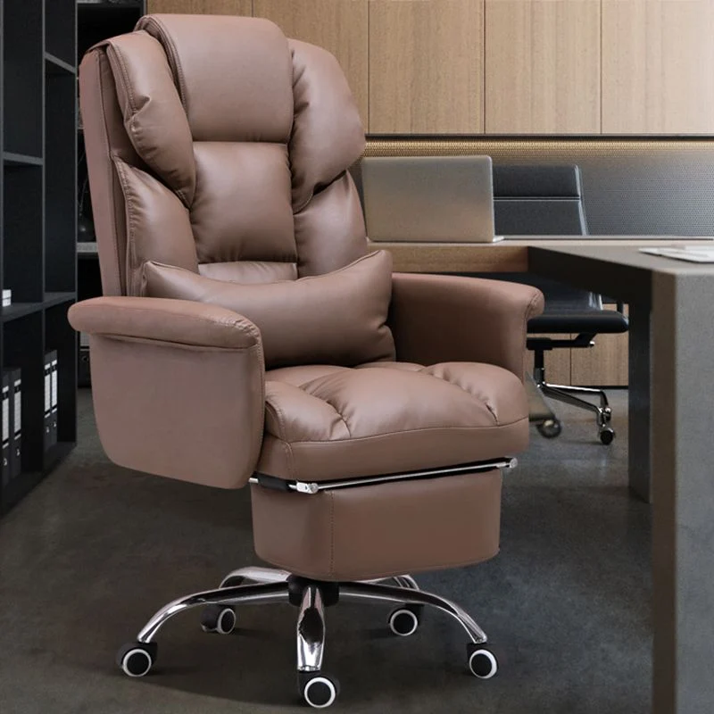 Chaise de bureau ergonomique sans accoudoirs, mécanisme d'inclinaison moderne, avec roulettes Clearhalo