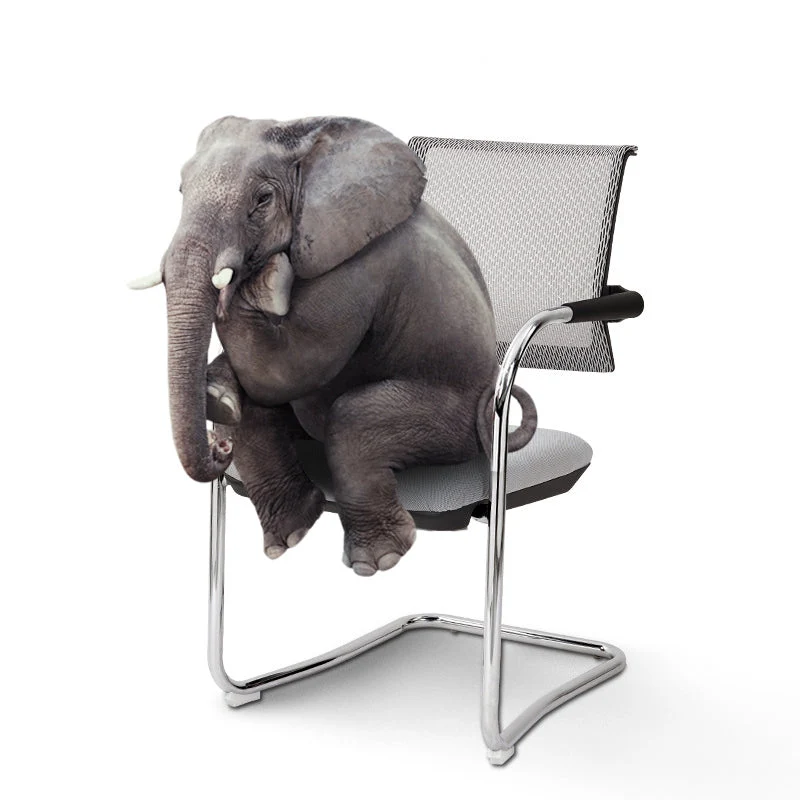 Chaise de bureau ergonomique en tissu contemporain, chaise de conférence à dossier moyen Clearhalo