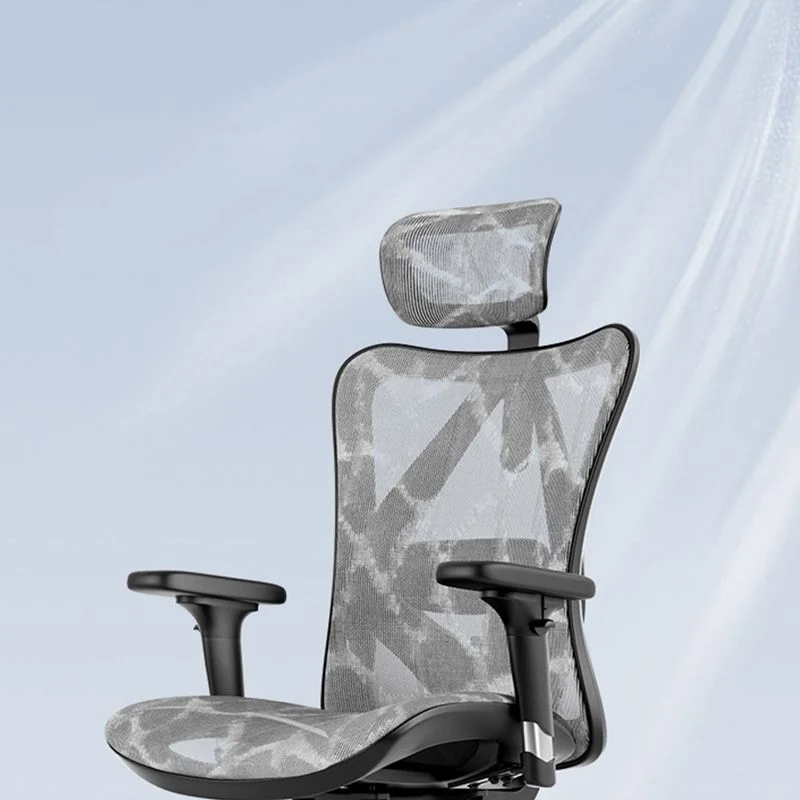 Chaise de bureau exécutive à dossier haut, chaise de bureau pivotante à bras réglable moderne Clearhalo