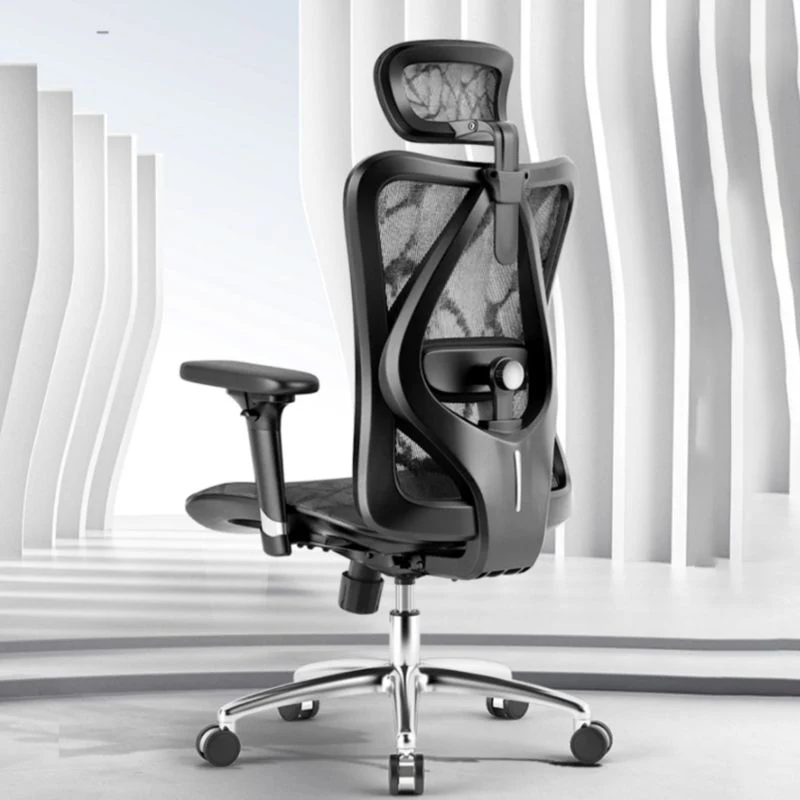 Chaise de bureau exécutive à dossier haut, chaise de bureau pivotante à bras réglable moderne Clearhalo