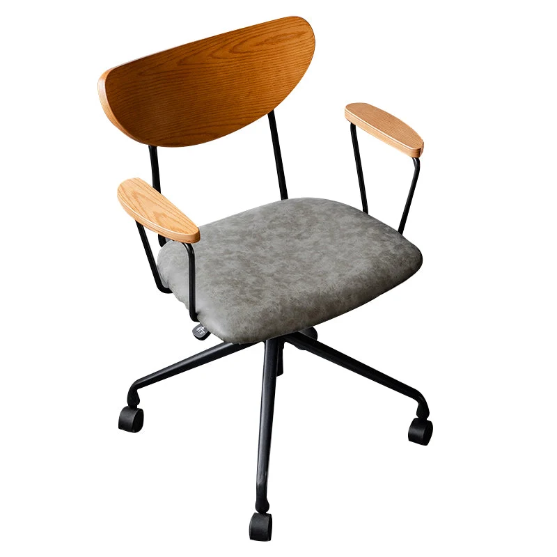 Chaise de bureau fixe moderne de bras aucune chaise ergonomique affligeante de glissière Clearhalo