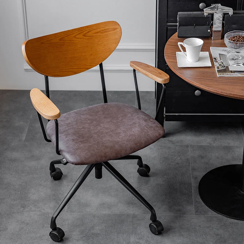 Chaise de bureau fixe moderne de bras aucune chaise ergonomique affligeante de glissière Clearhalo