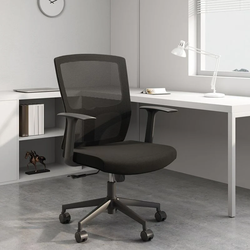 Chaise de bureau fixe moderne de bras aucune chaise de bureau ergonomique pénible Clearhalo