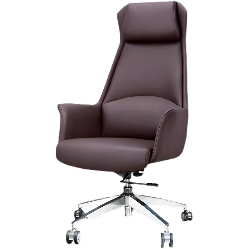 Chaise de bureau de gestion en cuir à dossier haut, chaise de bureau pivotante exécutive Clearhalo