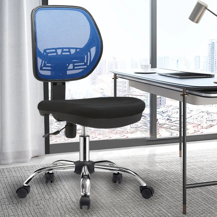 Chaise de bureau à hauteur de siège réglable, sans accoudoirs, avec roulettes Clearhalo